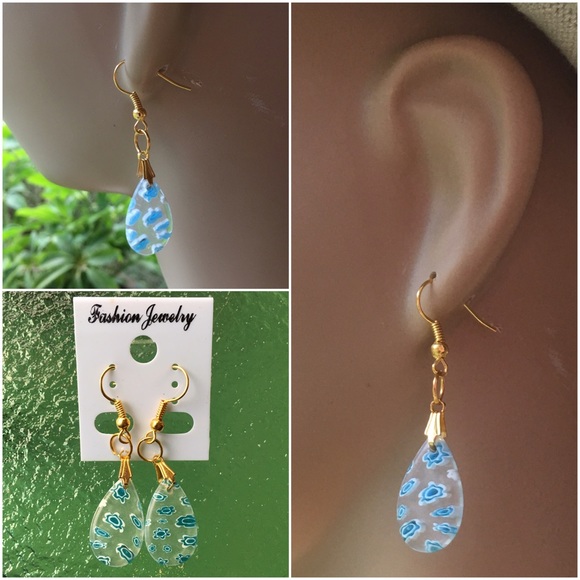 Glass Drop Earrings - Picture 2 of 5