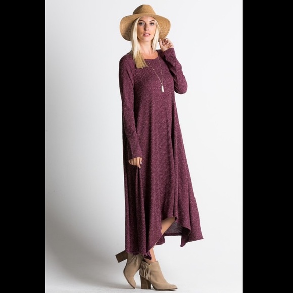 🏆HOST PICK🏆🇺🇸Wine Ribbed Side Pockets Maxi - Picture 4 of 4