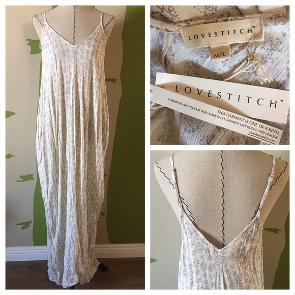 Love Stitch boho maxi dress, size M/L NWT - Picture 2 of 4