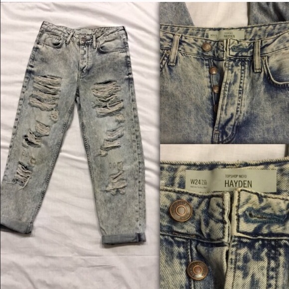 Topshop Hayden moto distressed boyfriend jeans