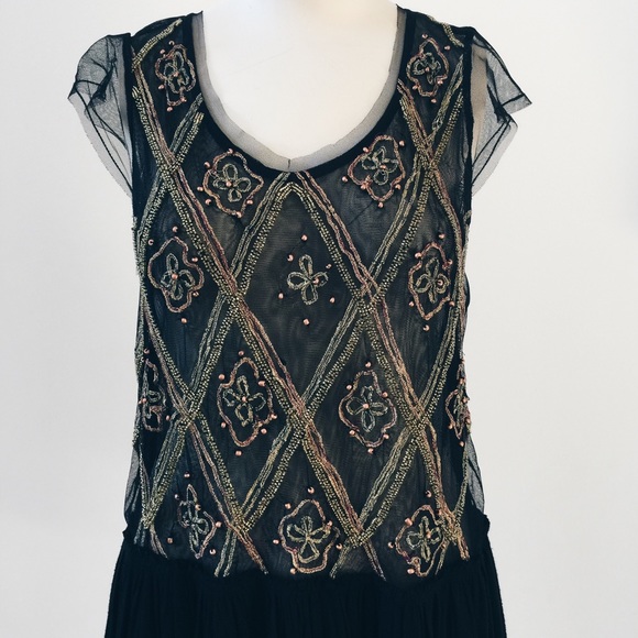 FREE PEOPLE beaded mesh top - Picture 1 of 2