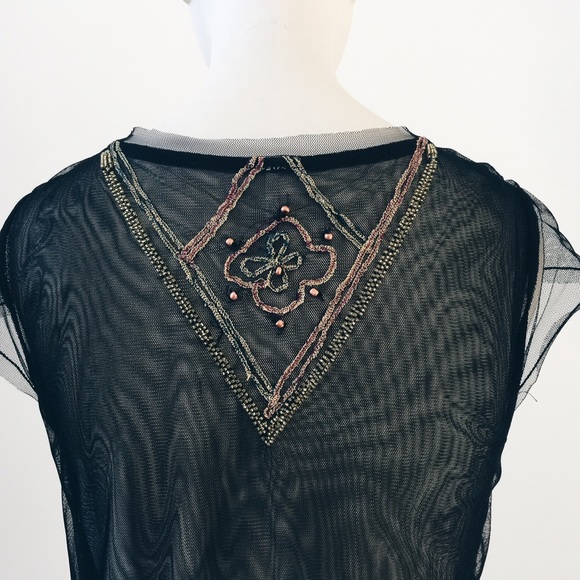 FREE PEOPLE beaded mesh top - Picture 2 of 2