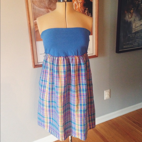 Plaid Strapless Sundress