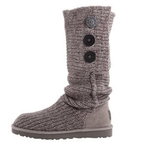Gray Ugg Classic Cardy Knit Boots