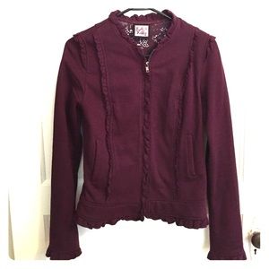 Fitted Zip-up with Ruffle detail