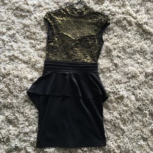 Peplum waist dress, open back