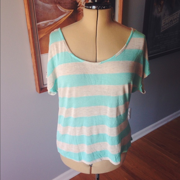 Stripped Top w/Lace Back