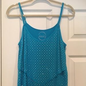 INC blue Cami top with sparkle detail