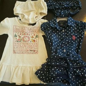 Ralph Lauren 9 month dress, Polo 12 month dress.
