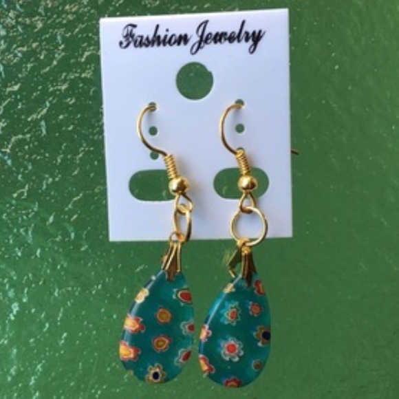 Glass Drop Earrings - Picture 3 of 3