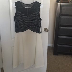 Black and beige dress