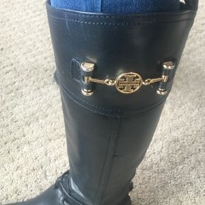 Tory Burch black leather riding boots