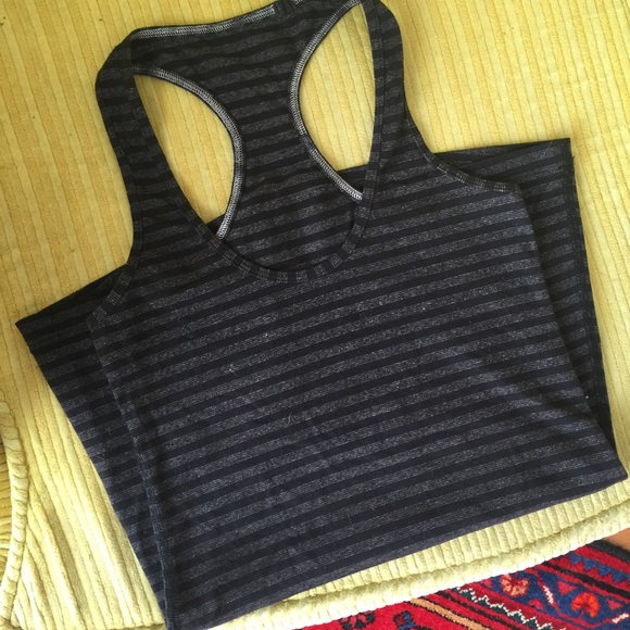 Lululemon black striped tank top