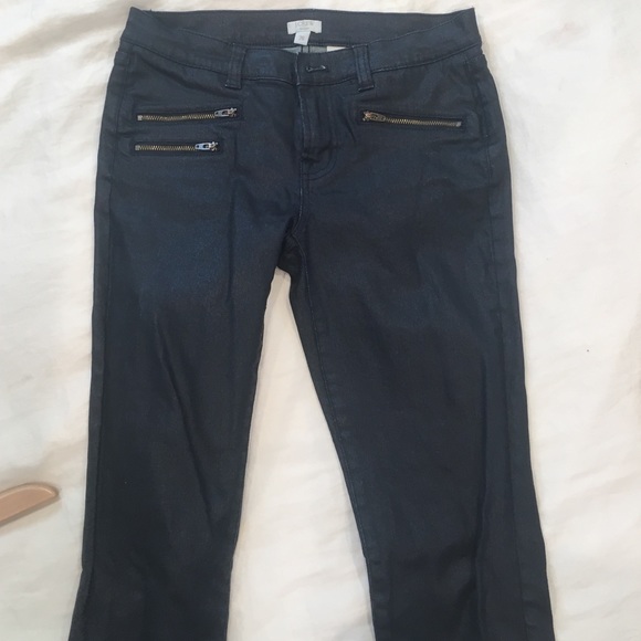 J Crew coated skinnys
