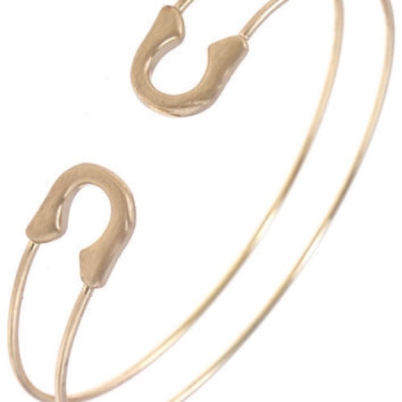 Gold Safety Pin Cuff Bracelet