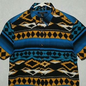 Mens short sleeve button up woven