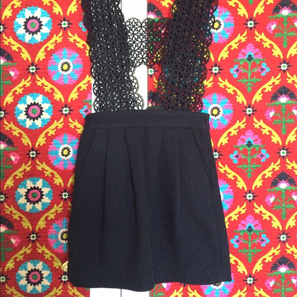 Manoush mini pinafore dress with lace straps