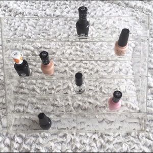 Clear Acrylic Nail Polish Organizer, Holds 60
