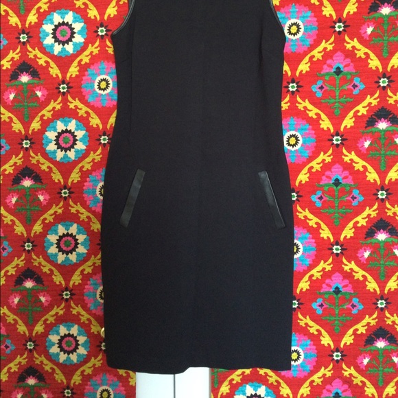 Black Banana Republic shift dress w/ leather