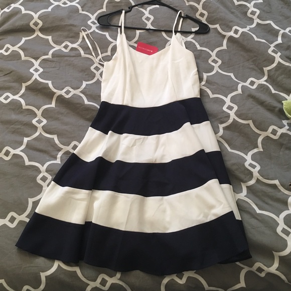 Blue and White Striped Dress