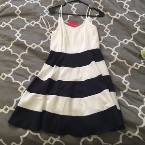 Blue and White Striped Dress