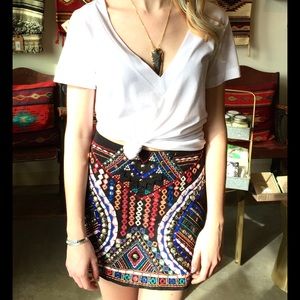 Raga "Nordic Nights" Embellished Mini Skirt- NWT