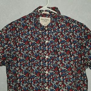 Floral print poplin shirt