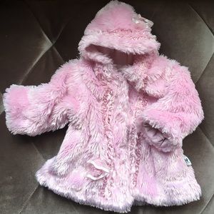 Corky & Company Faux Fur Baby Coat Hoodie