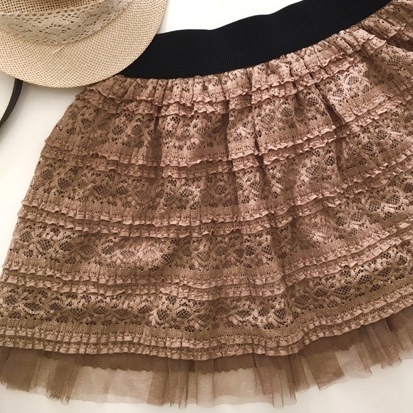 NWOT Brown Lace Skirt - Picture 2 of 4