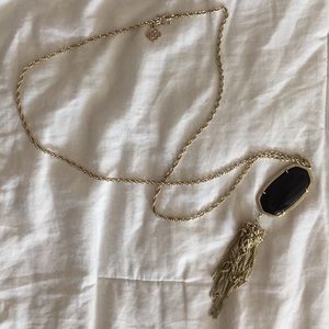 Kendra Scott necklace (gold chain, black pendant)