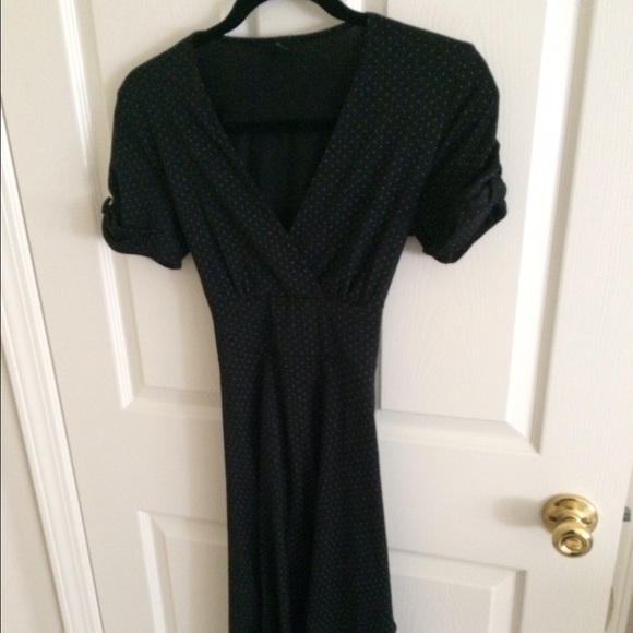 Navy poka dot dress