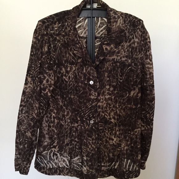 Chico's Sz 3 ( 14-16) see through jacket/top