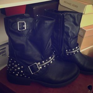 Like New Studded Zip up boots