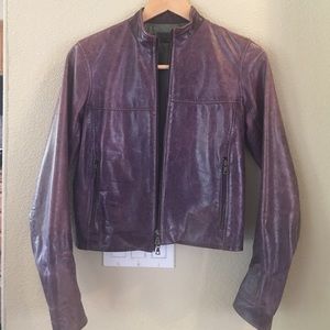 M0851 purple genuine leather jacket ttp/xxs 00