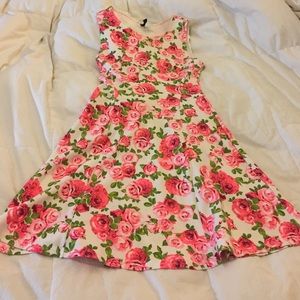 Pink and white Floral Dress