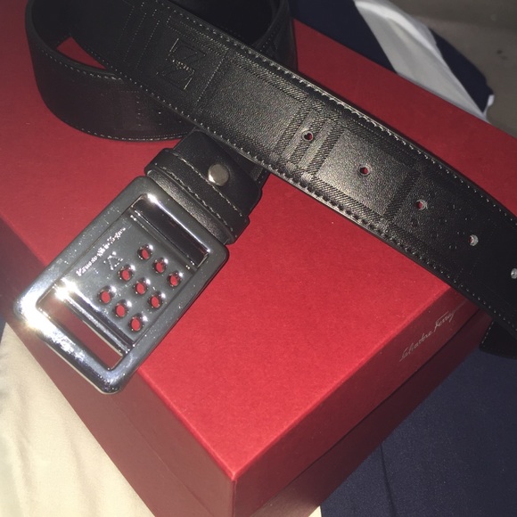 Ermenegildo Zegna Mens printed black belt