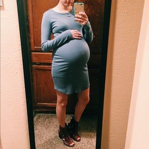 Blue-grey long sleeve bodycon dress Forever 21