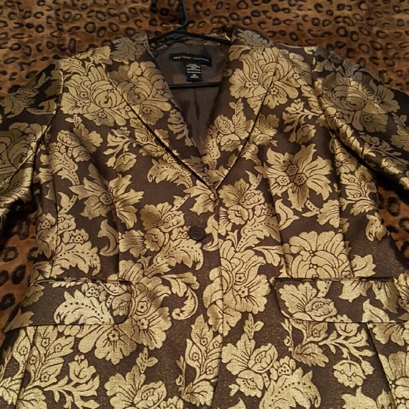 Gold and Chocolate brown blazer