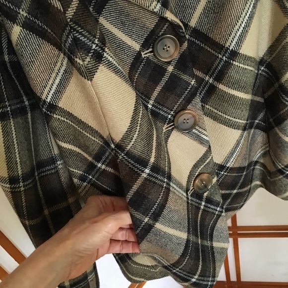 Talbots wool plaid bias-cut belted jacket - Picture 3 of 4