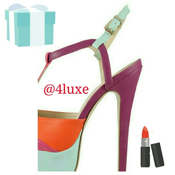 SALE😍Heels👠Multi Color SLINGBACK CLOSED TOE - Picture 3 of 4