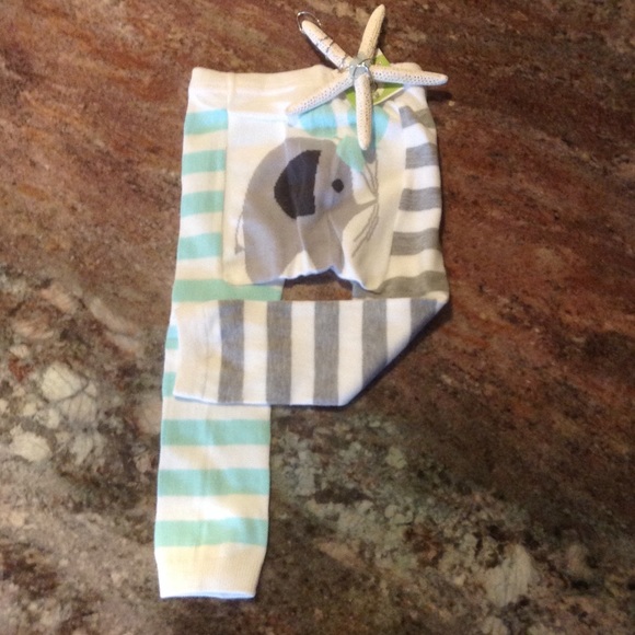 Cozy Knit Blue Elephant Leggings - Picture 4 of 4