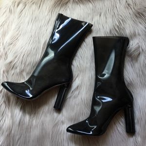 Perspex Heel Boot - Black