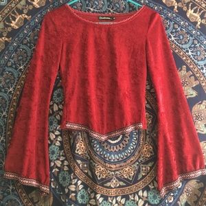 Coolwear, flared sleeve, velvet top