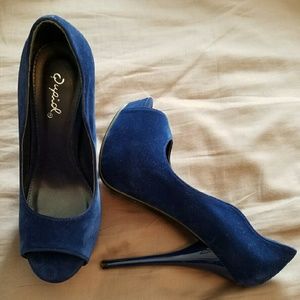 Qupid Royal Blue platforms