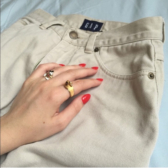 Vintage khaki colored high waisted GAP denim