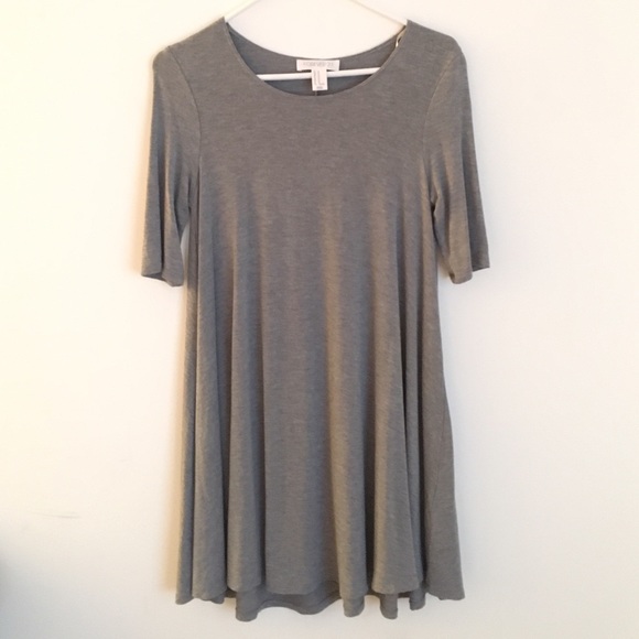Grey Short Sleeve Forever-21 Mini Dress