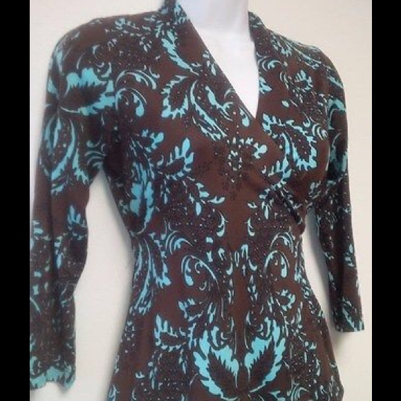 Olian Maternity pencil skirt and wrap blouse - Picture 3 of 4