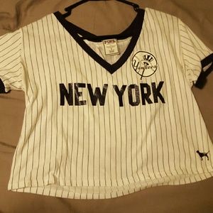 Victoria's secret pink Yankees crop top