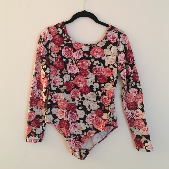Forever-21 Floral Longsleeve Jumpsuit