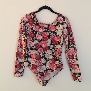 Forever-21 Floral Longsleeve Jumpsuit